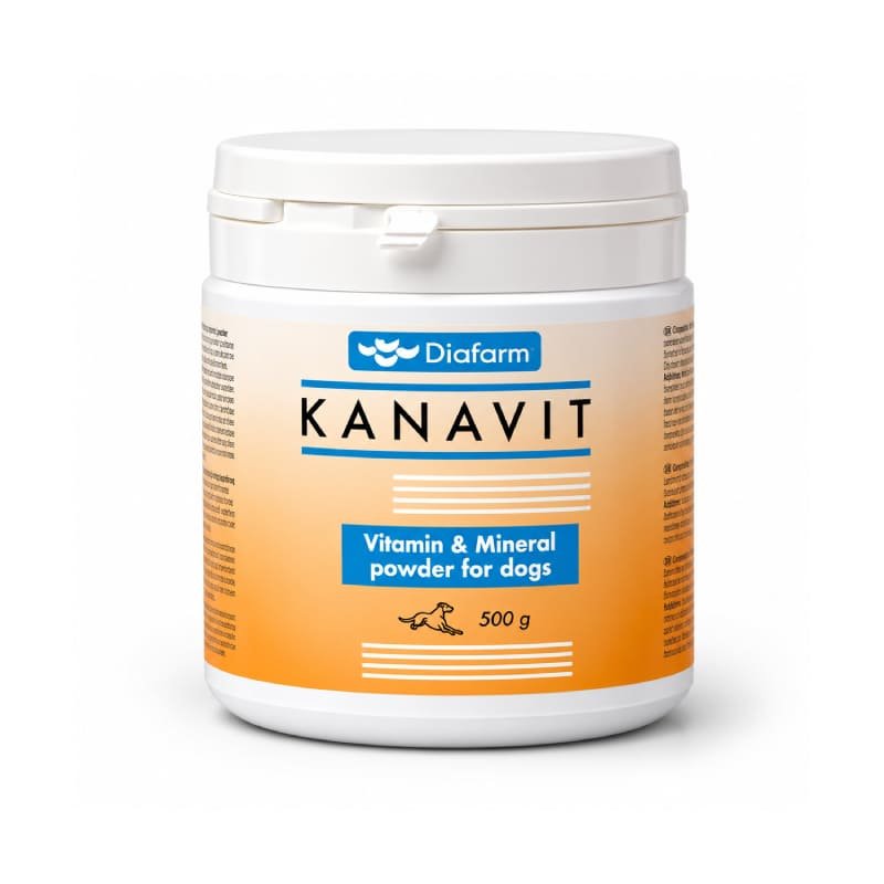Diafarm Kanavit Powder vitamīni un minerālvielas suņiem 500 g