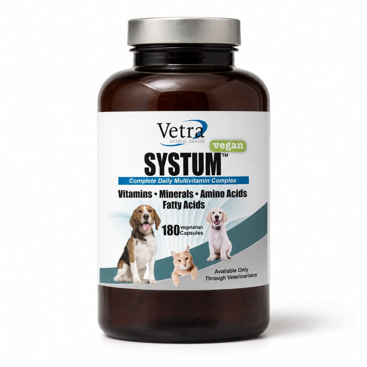Vetra Systum Vegan vitamīni kapsulas ādai un apmatojumam suņiem un kaķiem N180