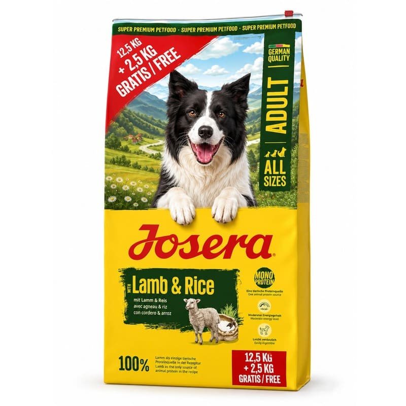 Josera Lamb & Rice suņu barība ar jēru un rīsiem jutīgai gremošanai 15 kg