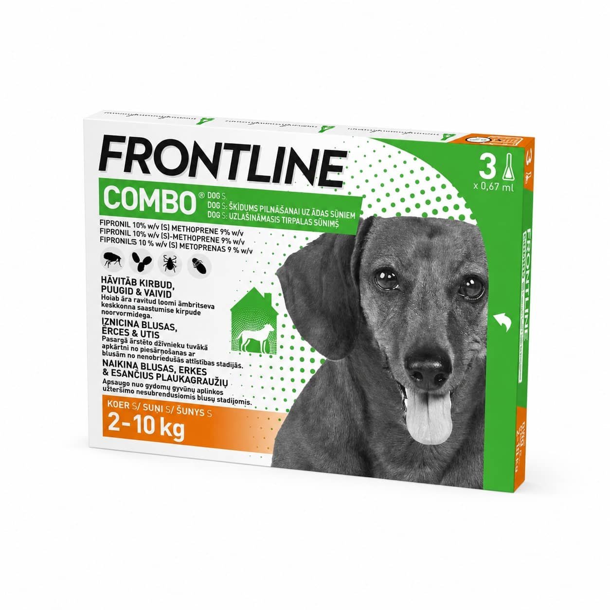 Frontline Combo pretblusu un pretērču pilieni suņiem 2–10 kg N3