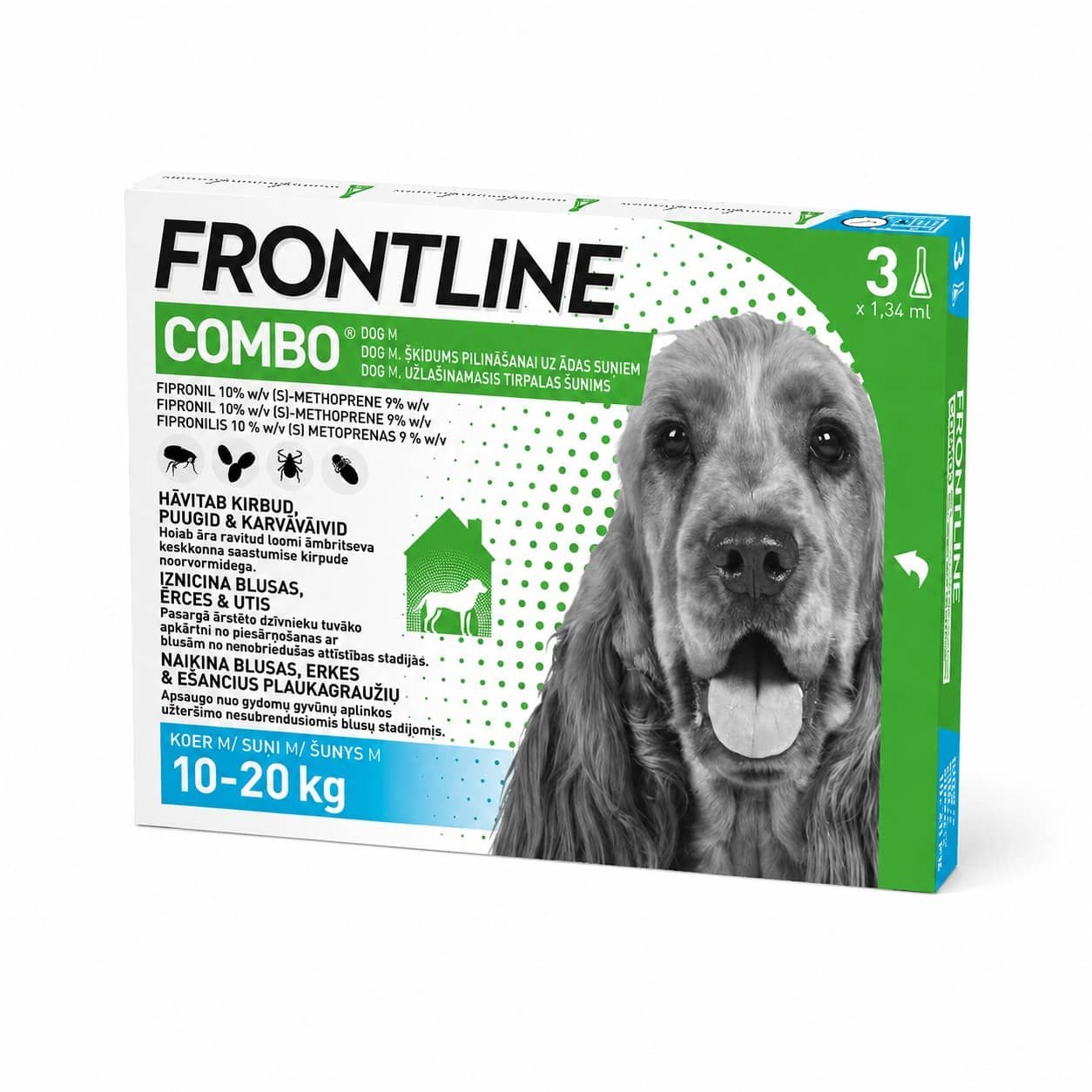 Frontline Combo pretblusu un pretērču pilieni suņiem 10–20 kg N3