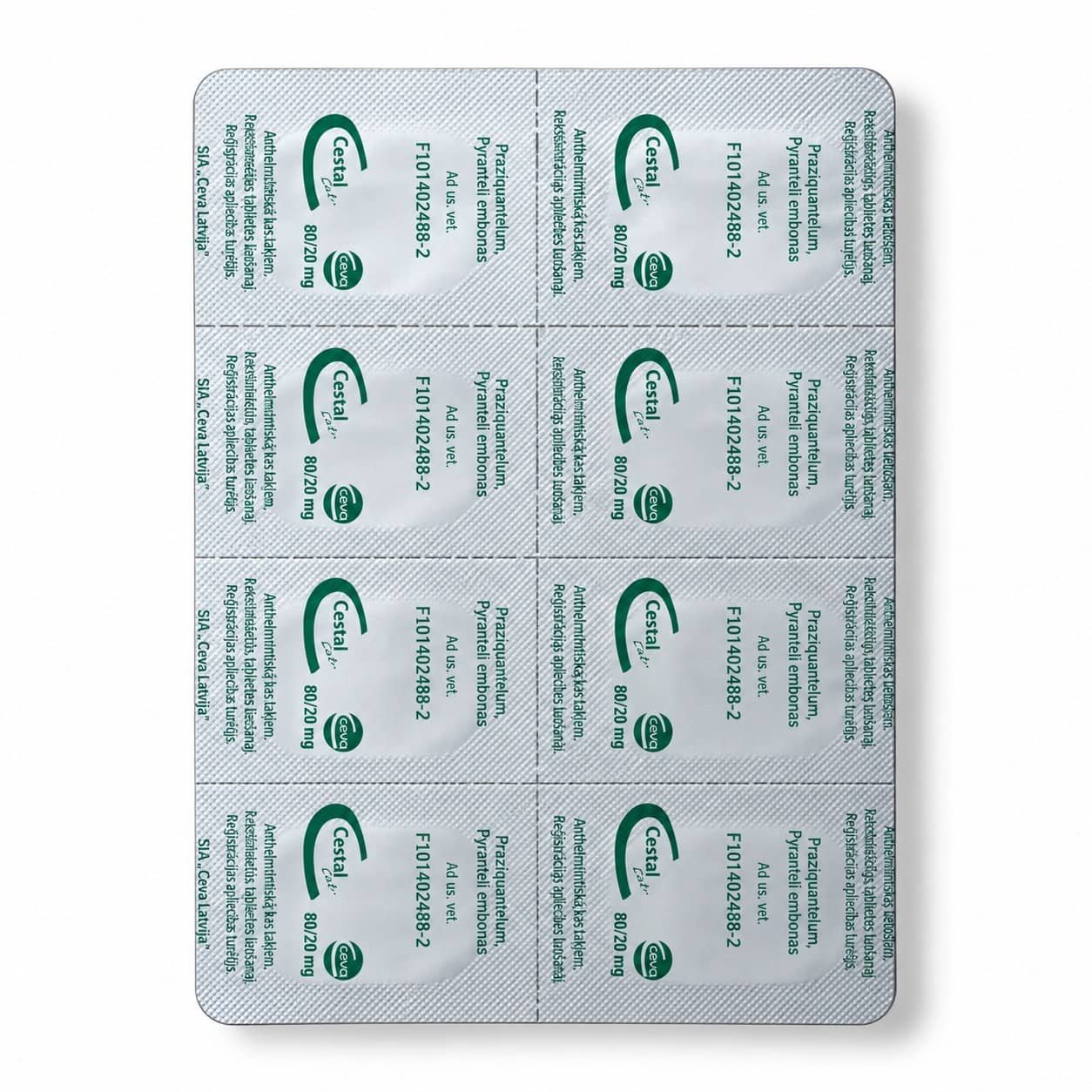 Cestal Cat tabletes kaķiem pret tārpiem 80/20 mg N8