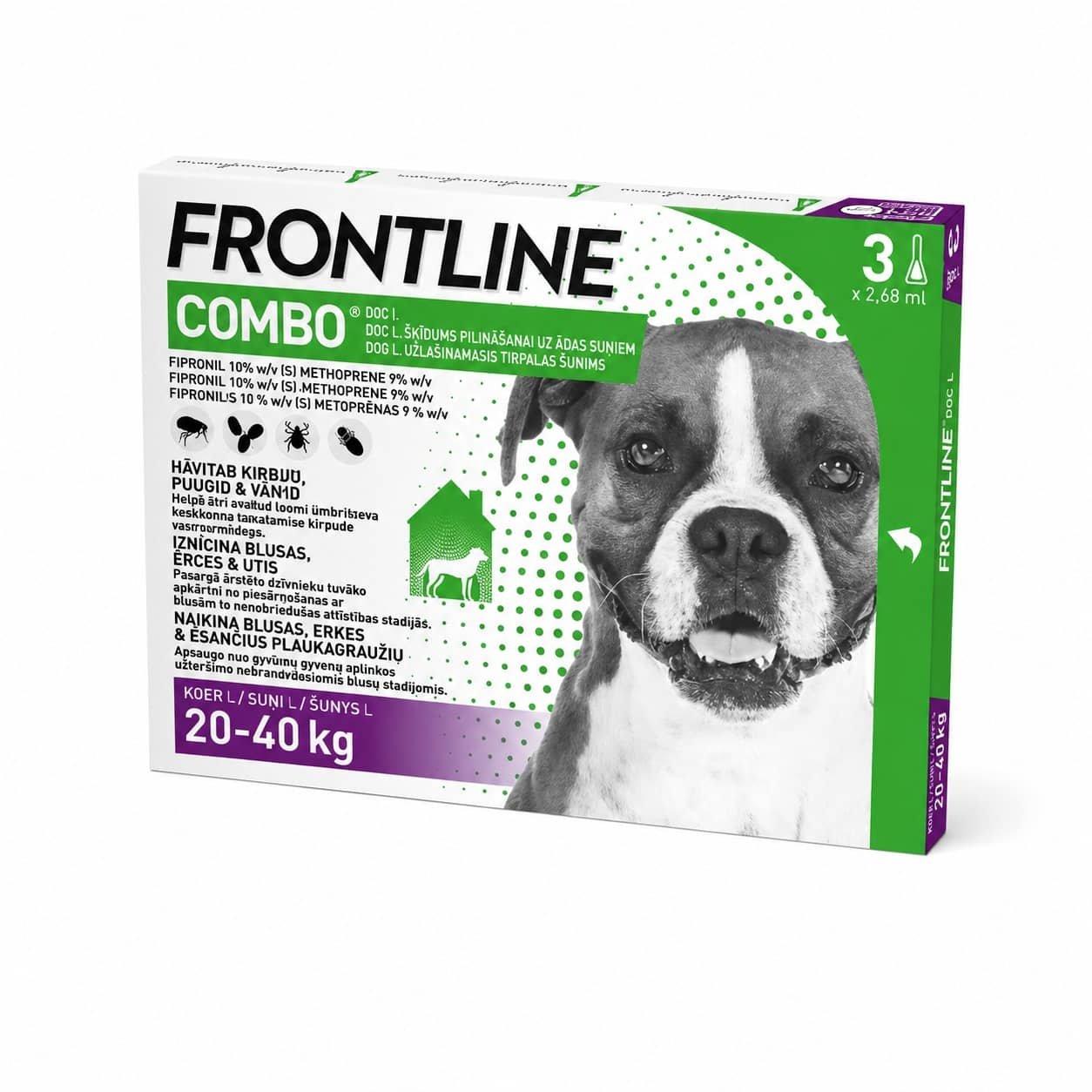 Frontline Combo pretblusu un pretērču pilieni suņiem 20–40 kg N3
