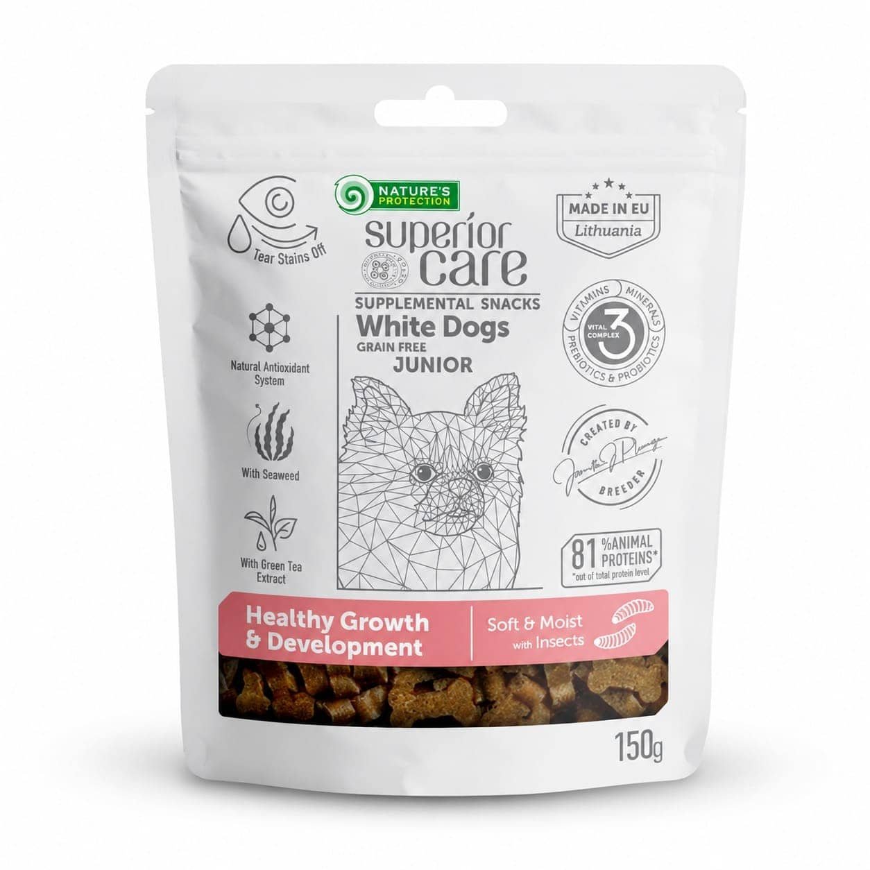 Nature's Protection gardumi kucēniem augšanai ar insektiem 150 g