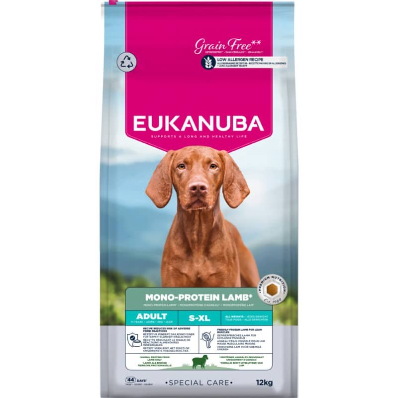 Eukanuba Mono Protein Lamb bezgraudu suņu barība ar jēru 12 kg