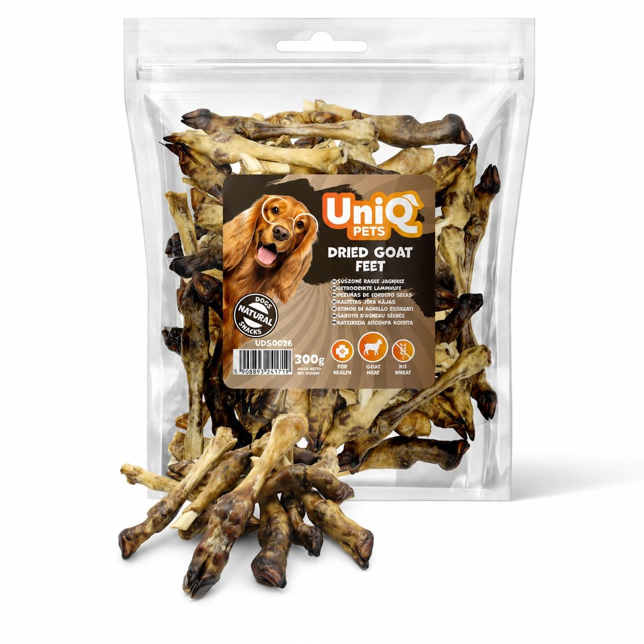 UniQ Pets Goat Feet kaltētas kazas kājiņas suņiem 300 g