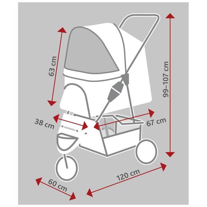 Trixie Buggy suņu rati suņiem un kaķiem līdz 20 kg 60 × 112 × 120 cm