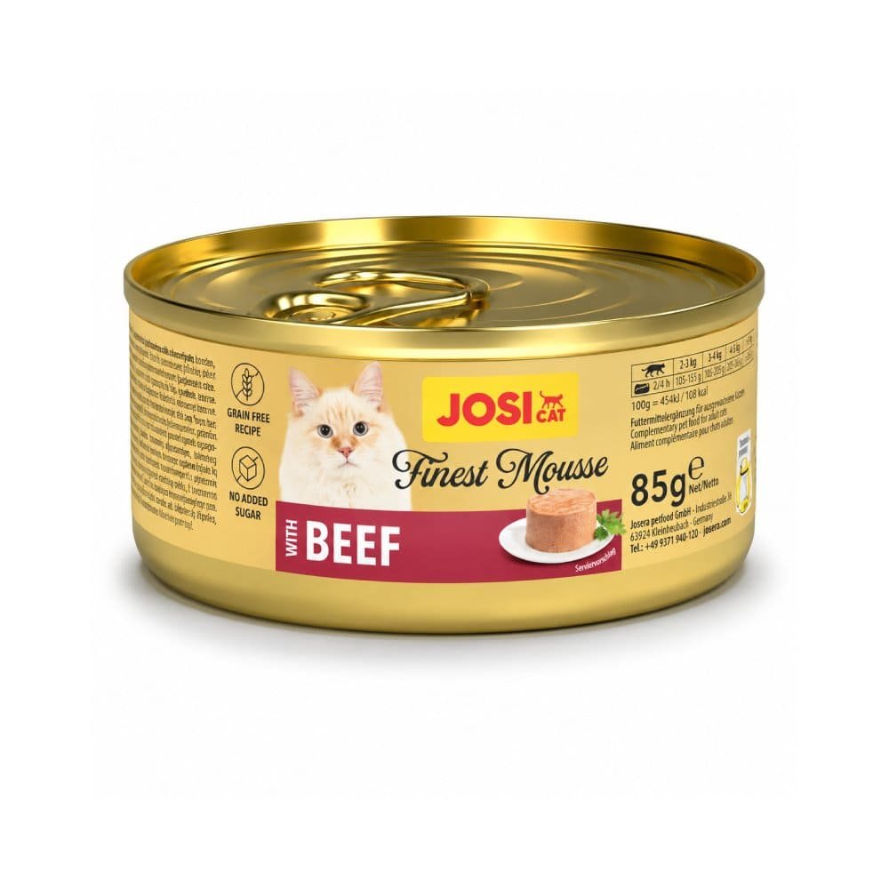 Josera JosiCat Finest Mousse Beef konservi kaķiem ar liellopu 85 g