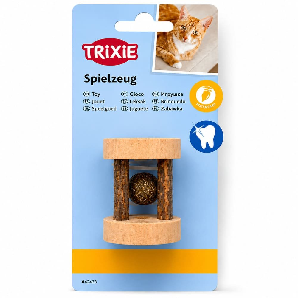 Trixie Matatabi rotaļu rullītis kaķiem ar kaķumētras bumbiņu 4 × 5 cm