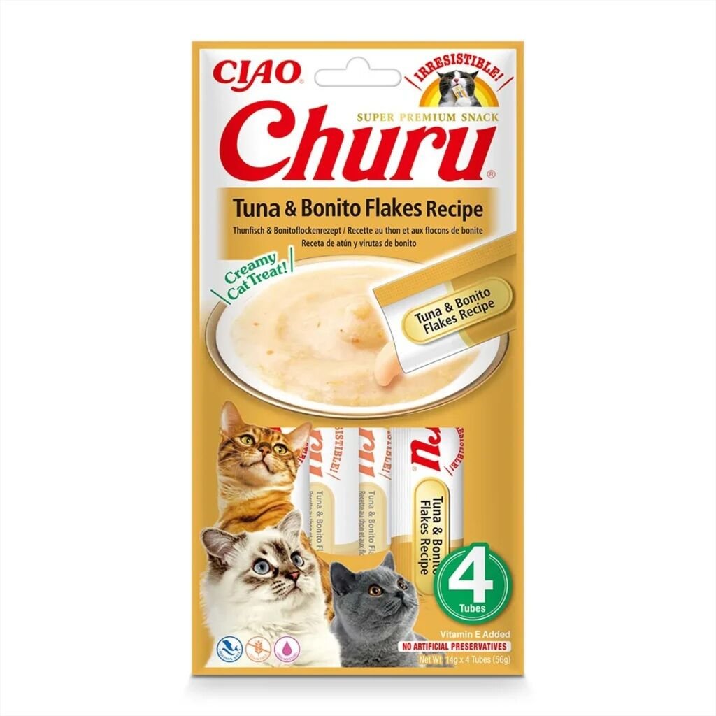 Churu Creamy Tuna & Bonito gardums kaķiem ar tunci un bonito 14 g N4