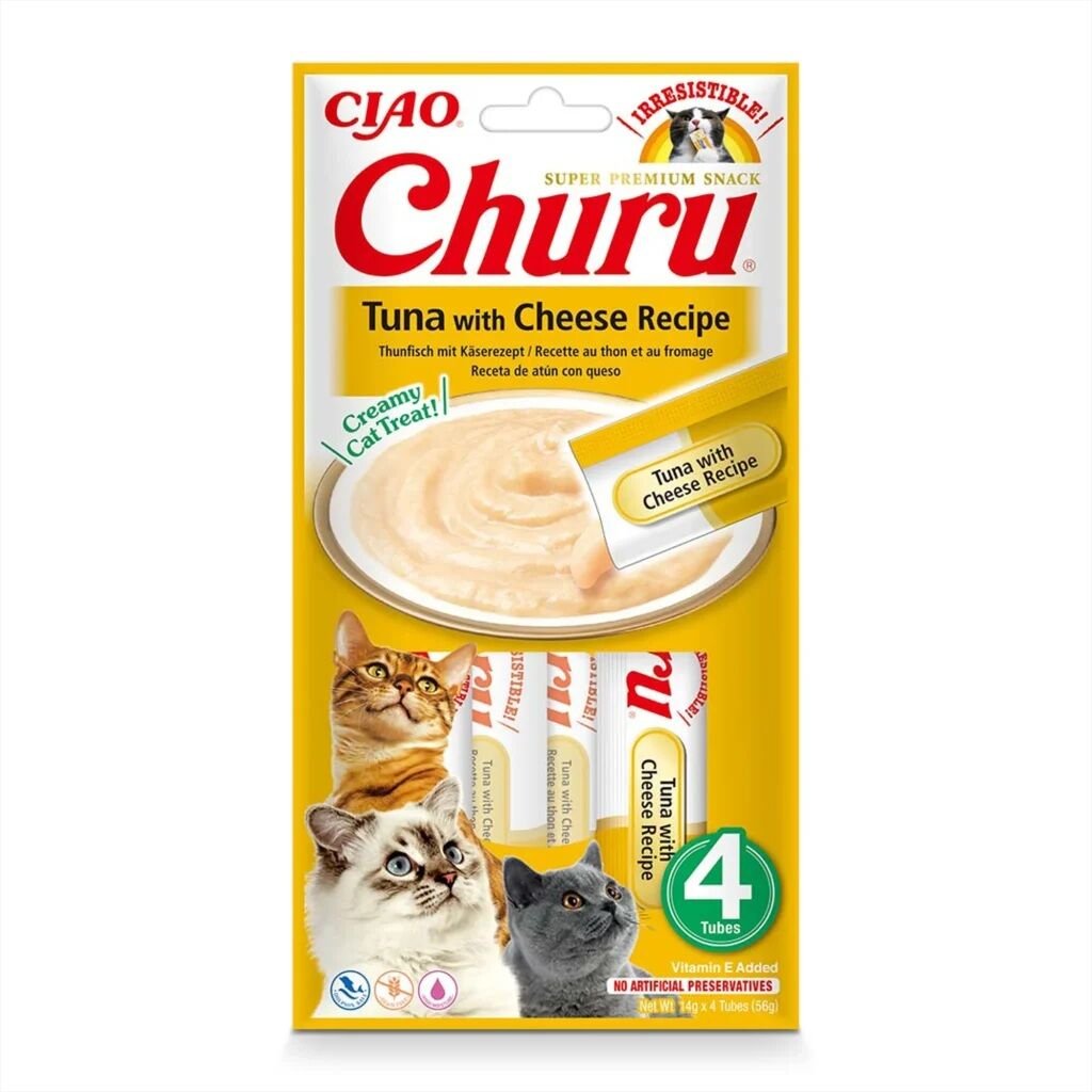 Churu Creamy Tuna & Cheese gardums kaķiem ar tunci un sieru 14 g N4
