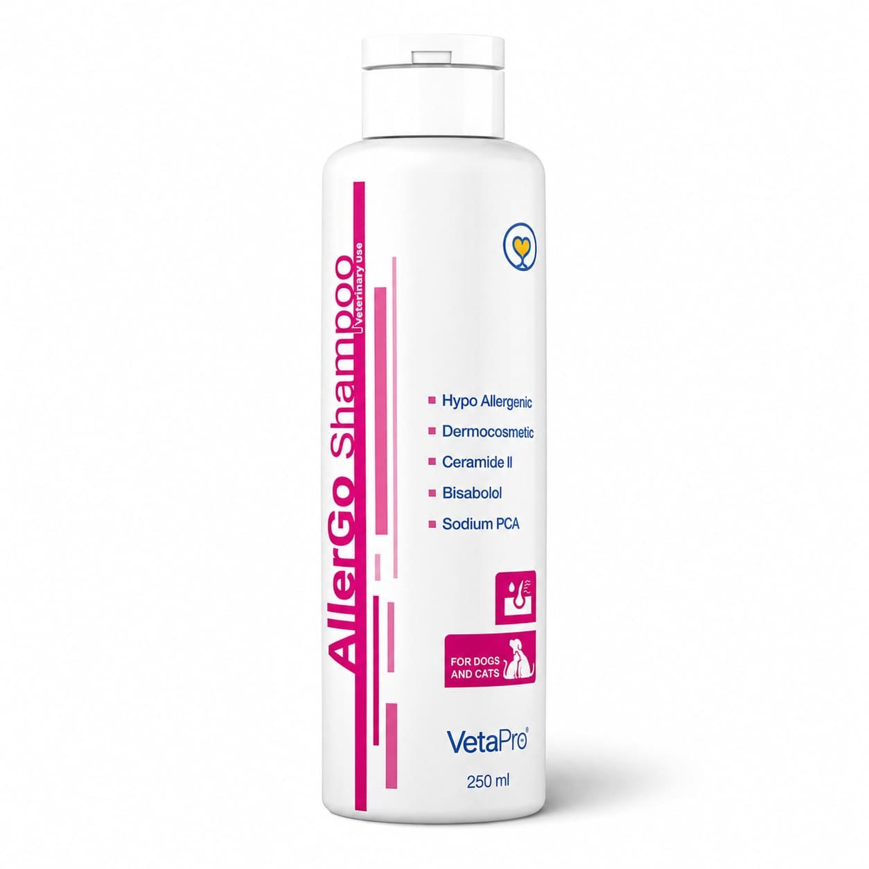 VetaPro AllerGo šampūns jutīgai ādai suņiem un kaķiem 250 ml