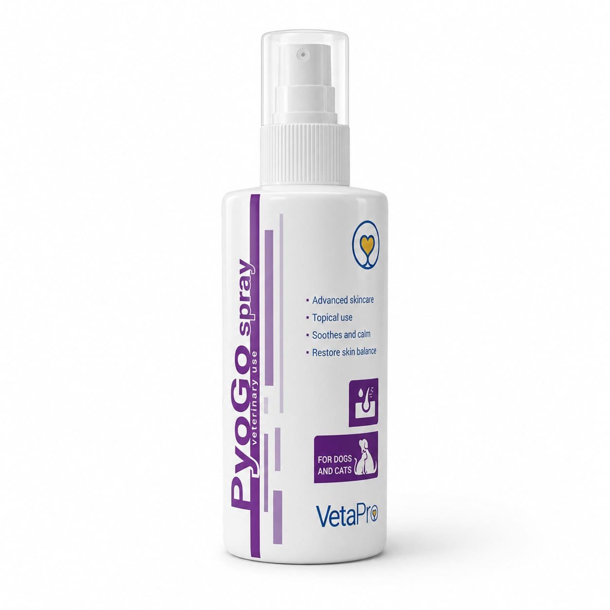 VetaPro PyoGo ādas kopšanas aerosols ar 4% hlorheksidīnu suņiem un kaķiem 200 ml