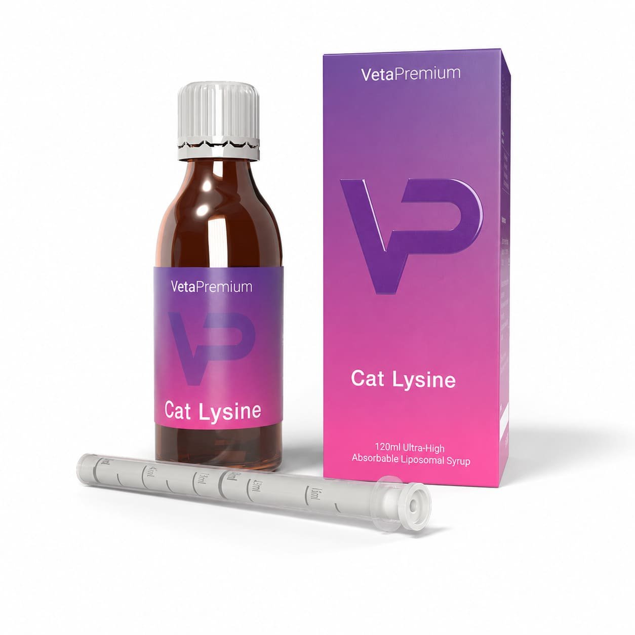 VetaPro Cat Lysine L-lizīns ar C vitamīnu sīrupā kaķiem 120 ml