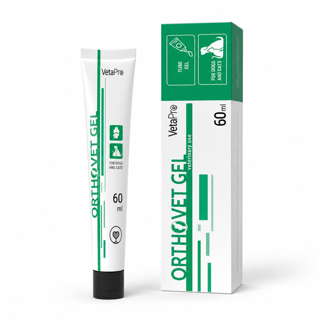 VetaPro Orthovet Gel atvēsinošs gēls locītavām un muskuļiem suņiem un kaķiem 60 ml