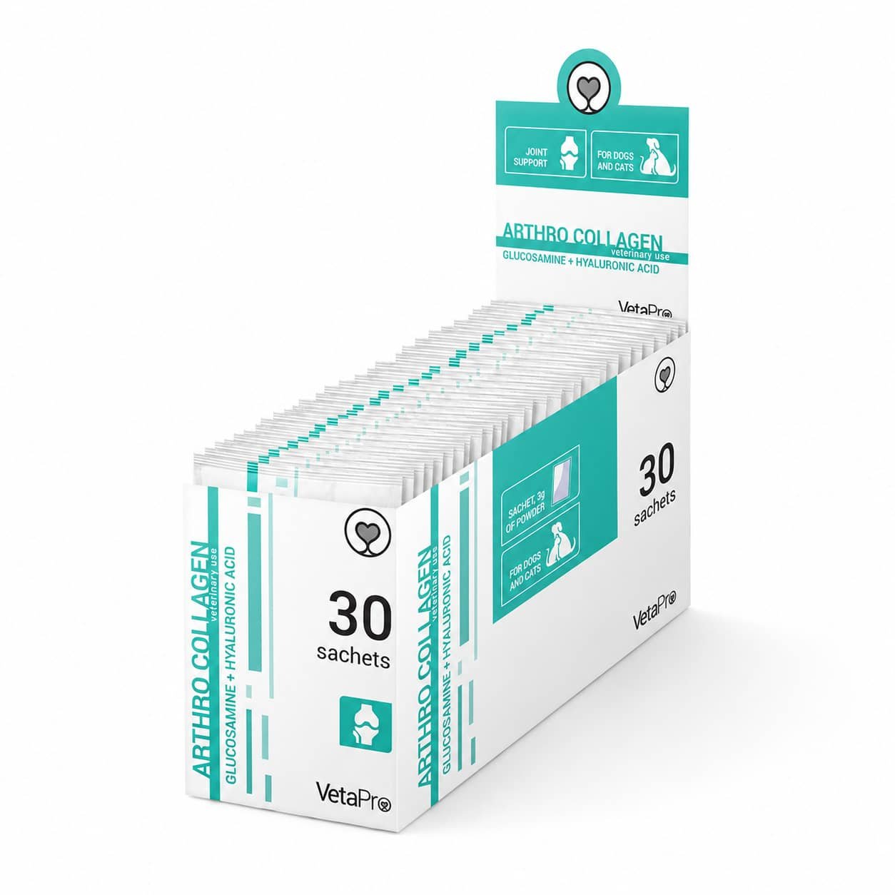 VetaPro Arthro Collagen kolagēna pulveris locītavām suņiem un kaķiem N30