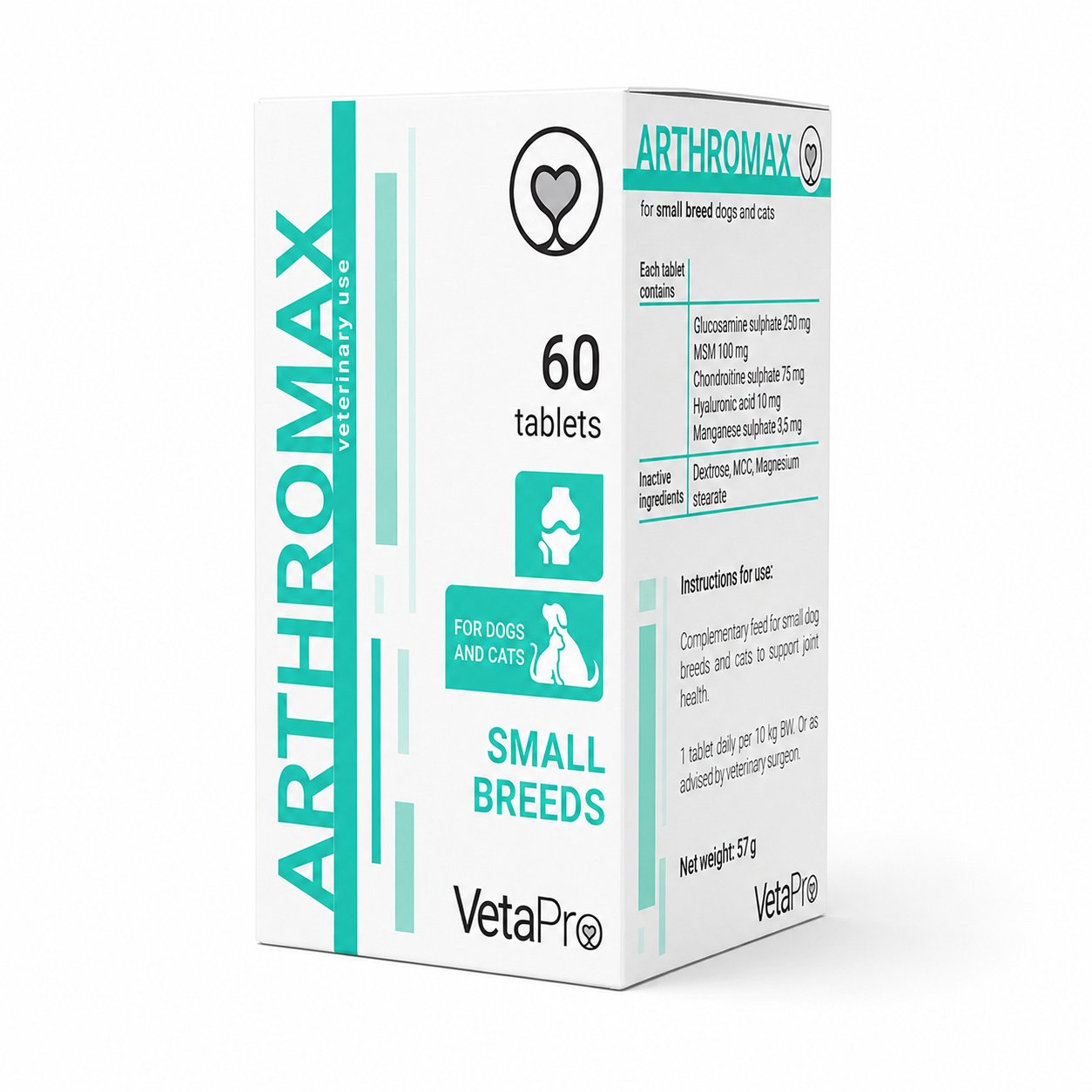 VetaPro Arthromax Small tabletes locītavām mazo šķirņu suņiem un kaķiem N60