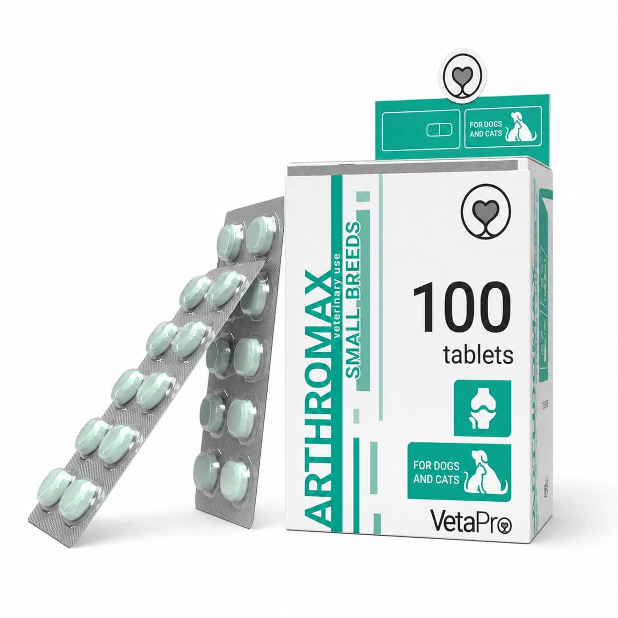 VetaPro Arthromax Small tabletes locītavām mazo šķirņu suņiem un kaķiem N100