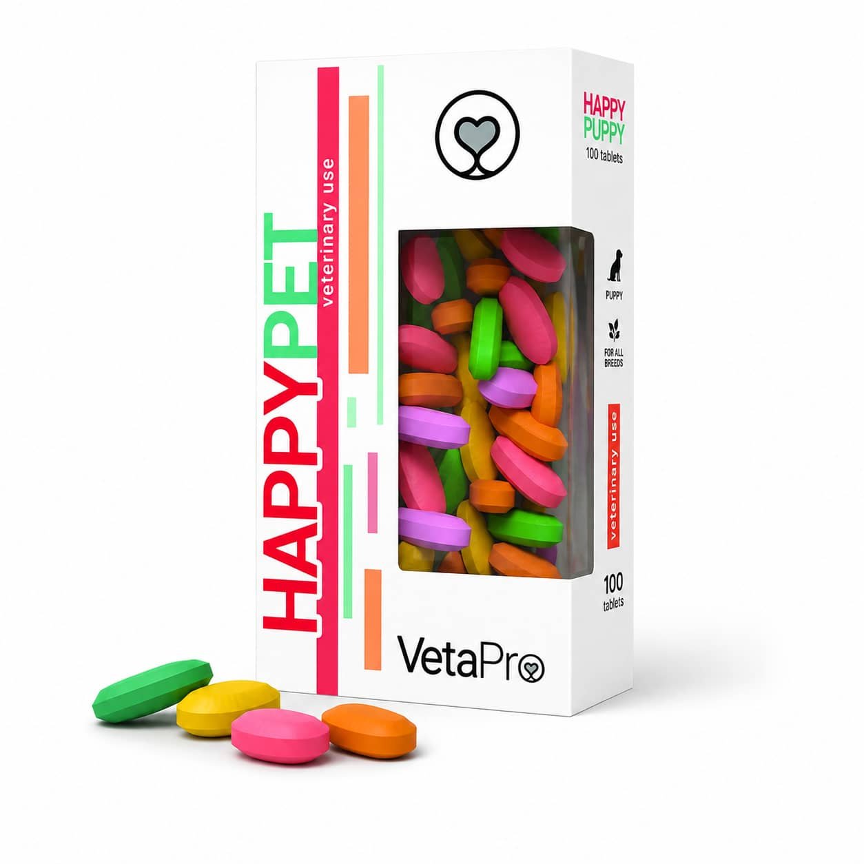 VetaPro Happy Pet Puppy vitamīni kucēniem no 4 līdz 12 mēnešiem N100