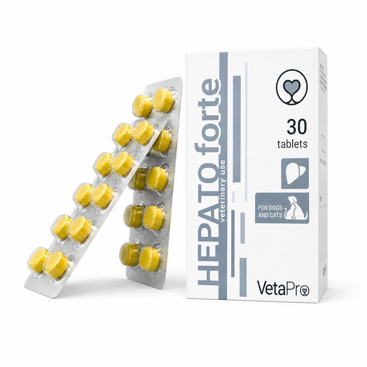 VetaPro Hepatoforte tabletes aknām suņiem un kaķiem N30