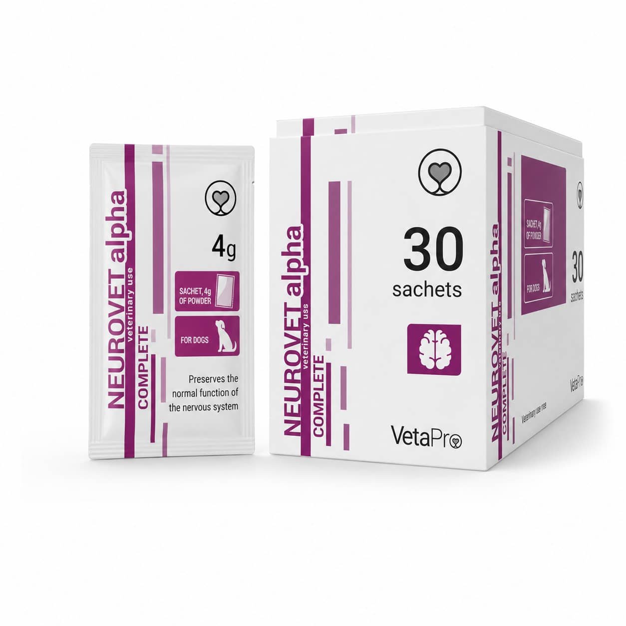 VetaPro Neurovet Dog pulveris nervu sistēmai suņiem 4 g N30