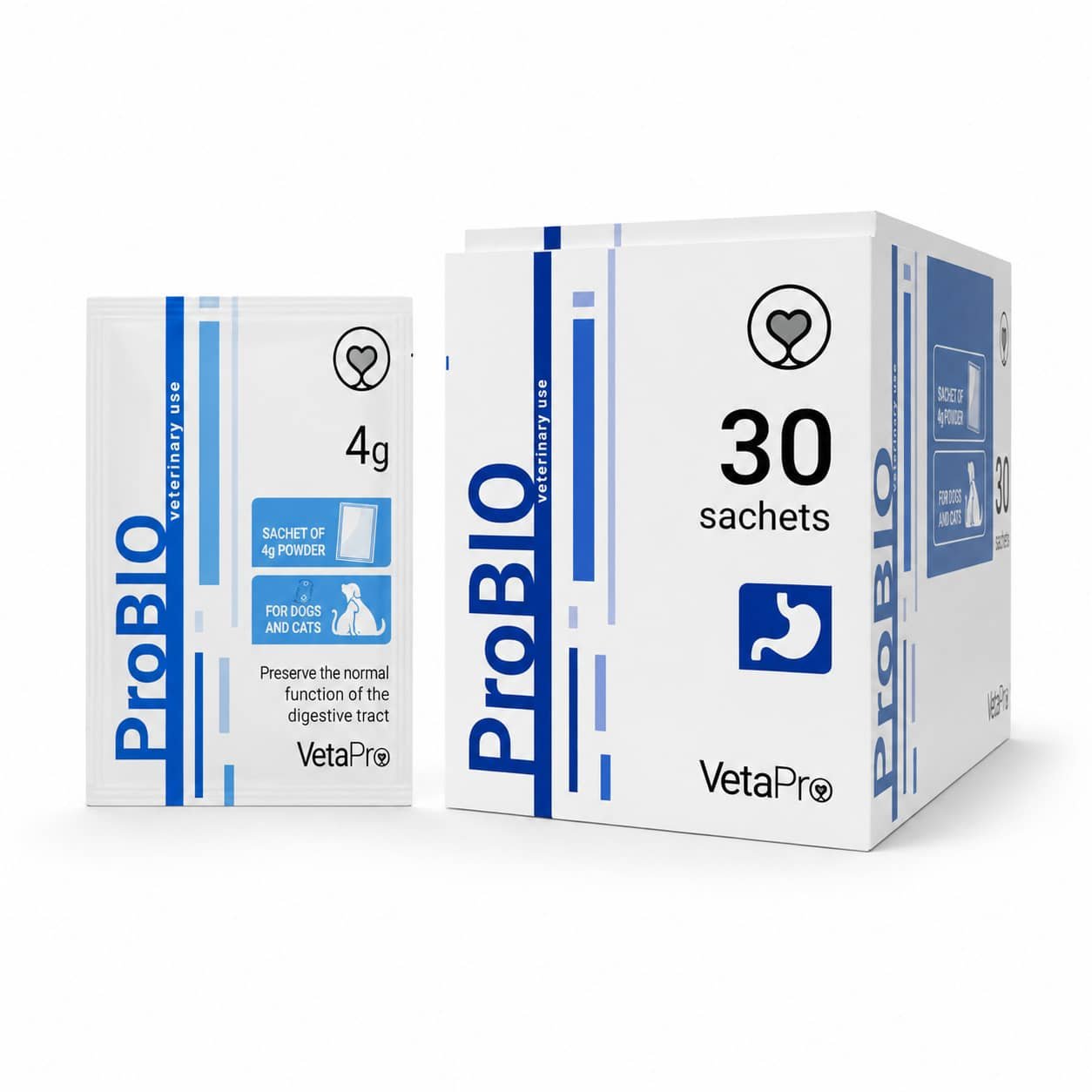 VetaPro Probio prebiotiku pulveris suņiem un kaķiem 4 g N30