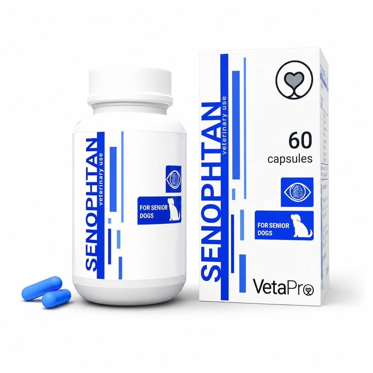 VetaPro Senophtan Dog vitamīni senioriem redzei un smadzeņu darbībai suņiem N60