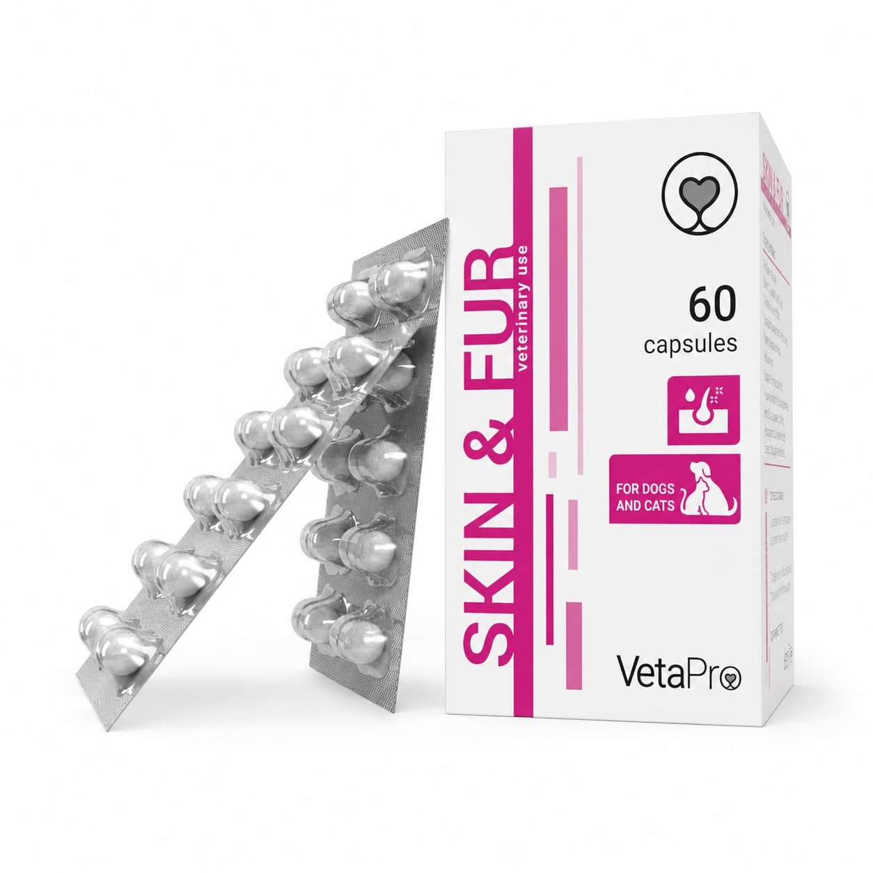 VetaPro Skin & Fur vitamīni ādai un apmatojumam suņiem un kaķiem N60