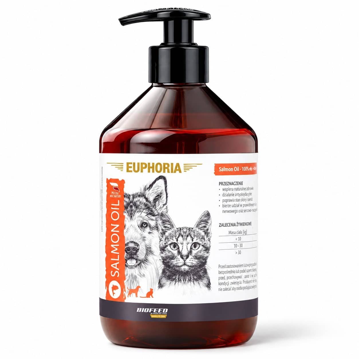 EUPHORIA Salmon Oil laša eļļa suņiem un kaķiem 1 l