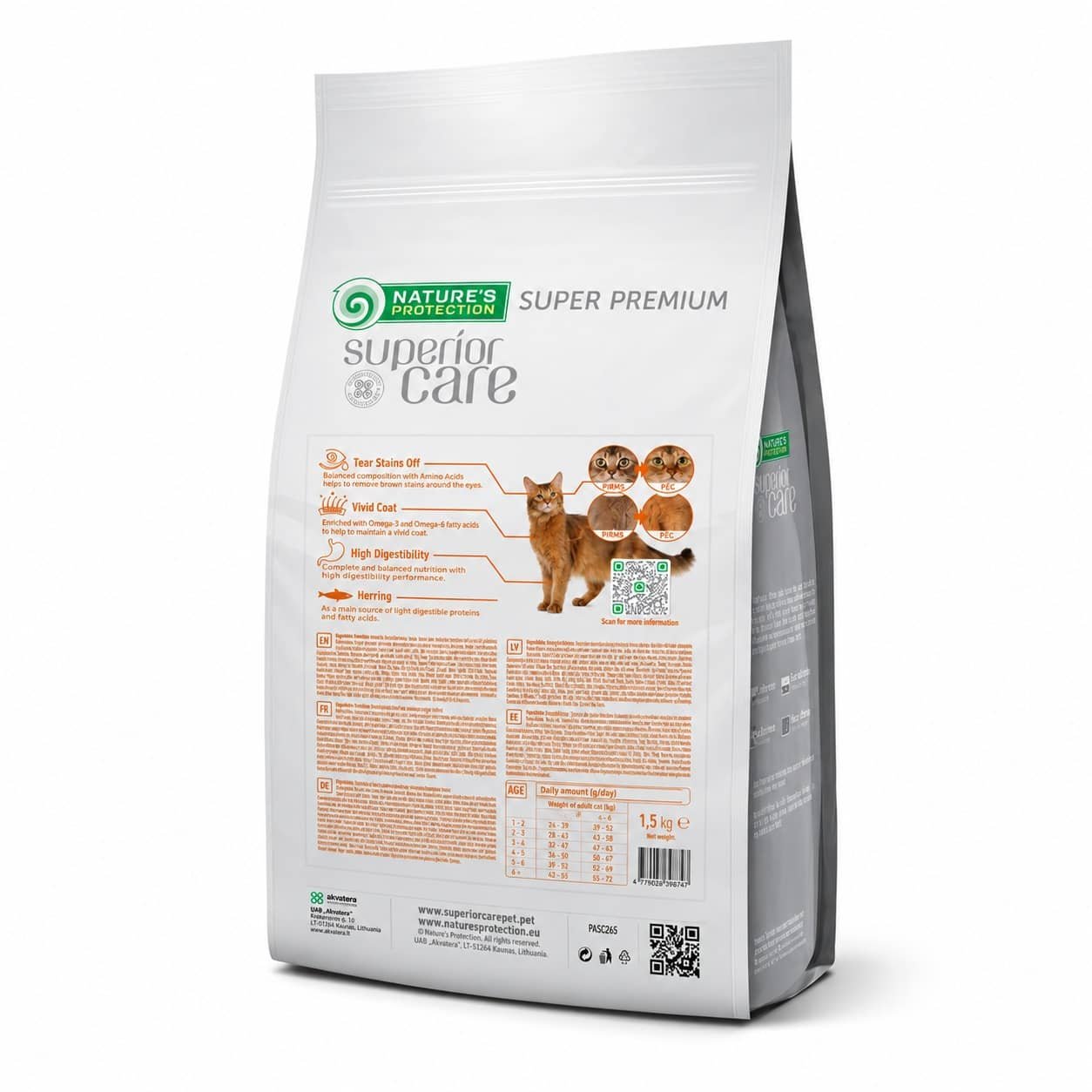 Nature's Protection Superior Care Red Cats kaķu barība rudam un brūnam apmatojumam ar siļķi 1.5 kg