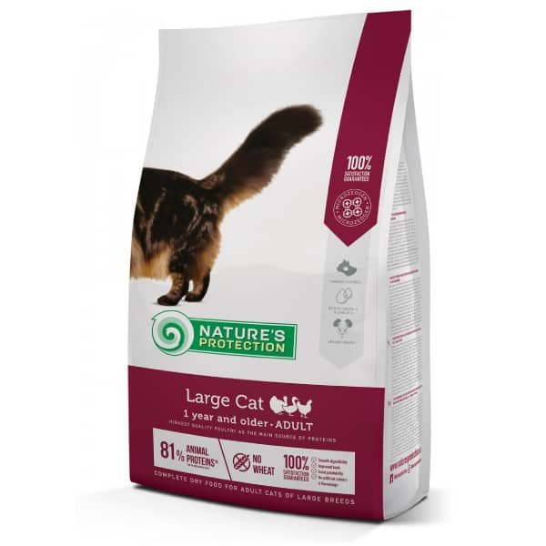 Nature's Protection Large kaķu barība lielām šķirnēm ar mājputnu gaļu 2 kg
