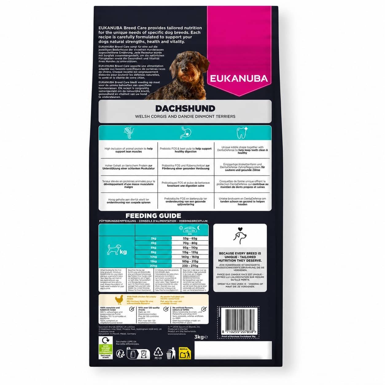 Eukanuba Breed Care Dachshund Adult barība takšiem ar vistu 3 kg
