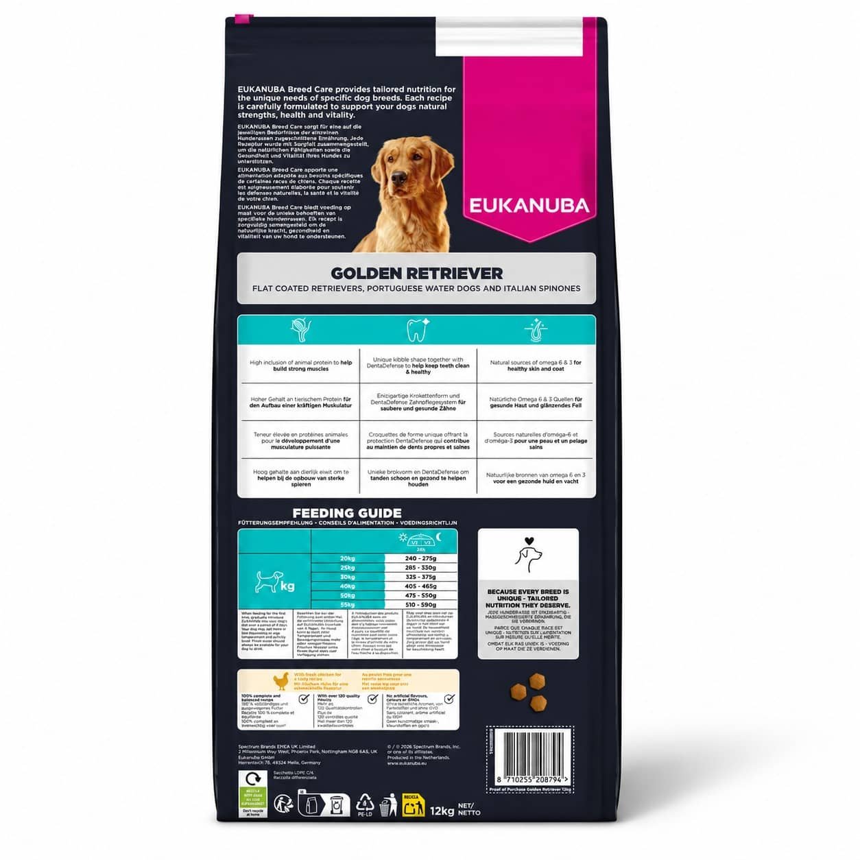 Eukanuba Breed Care Golden Retriever barība zeltainajiem retrīveriem ar vistu 12 kg
