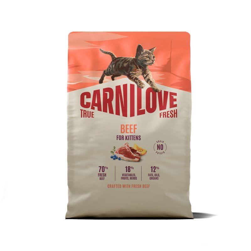 Carnilove True Fresh Kitten Beef bezgraudu kaķu barība kaķēniem ar liellopu 2 kg
