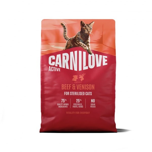 Carnilove Active Sterilised Beef & Venison bezgraudu kaķu barība sterilizētiem kaķiem 2 kg