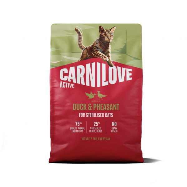 Carnilove Active Sterilised Duck & Pheasant bezgraudu kaķu barība sterilizētiem kaķiem 6 kg