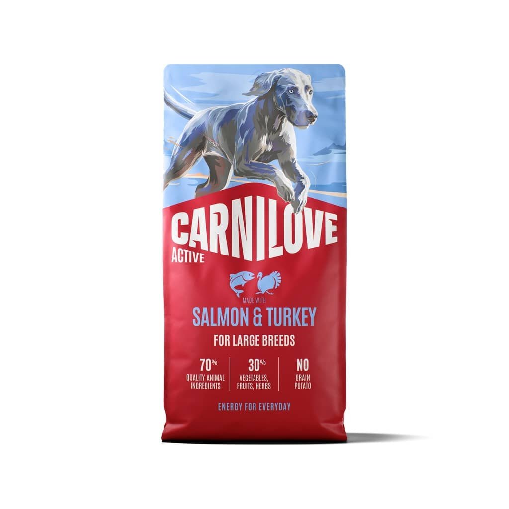 Carnilove Active Large Breed Salmon & Turkey bezgraudu suņu barība ar lasi un tītaru lielo šķirņu suņiem 12 kg
