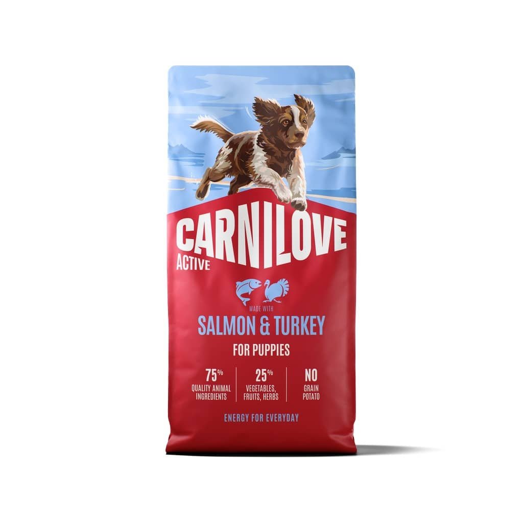 Carnilove Active Puppy Salmon & Turkey bezgraudu suņu barība kucēniem ar lasi un tītaru 12 kg