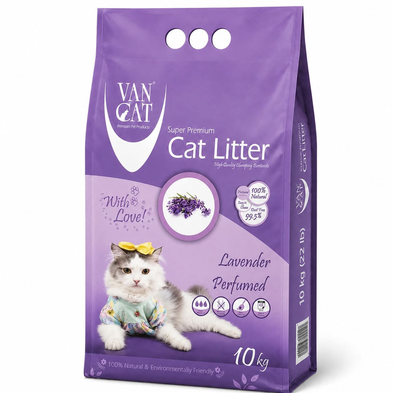 Van Cat Compact Lavanda kaķu smiltis cementējošas ar lavandas aromātu 10 kg
