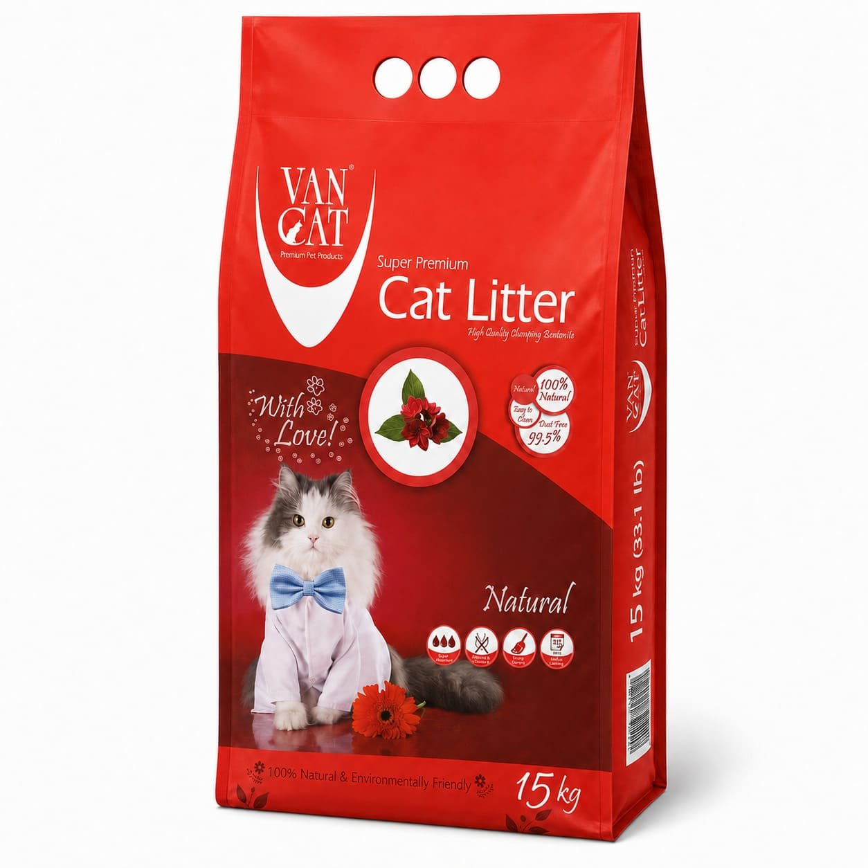 Van Cat Compact Natural kaķu smiltis cementējošas bez aromāta 15 kg