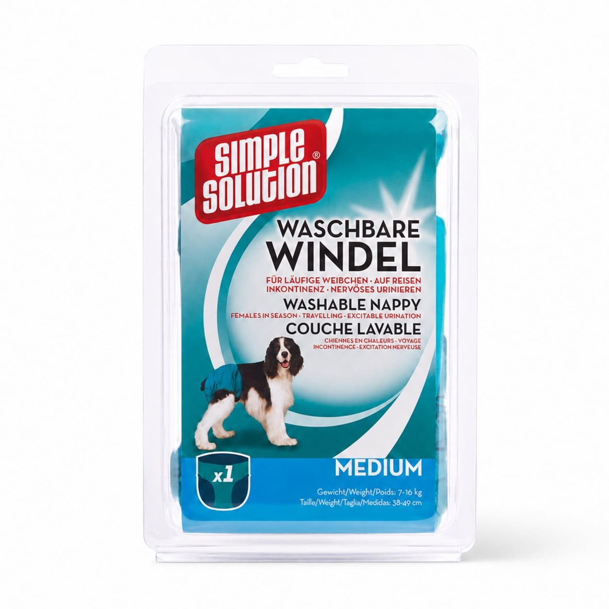 Simple Solution Washable Diaper mazgājamās autiņbiksītes suņiem M 38–58 cm N1