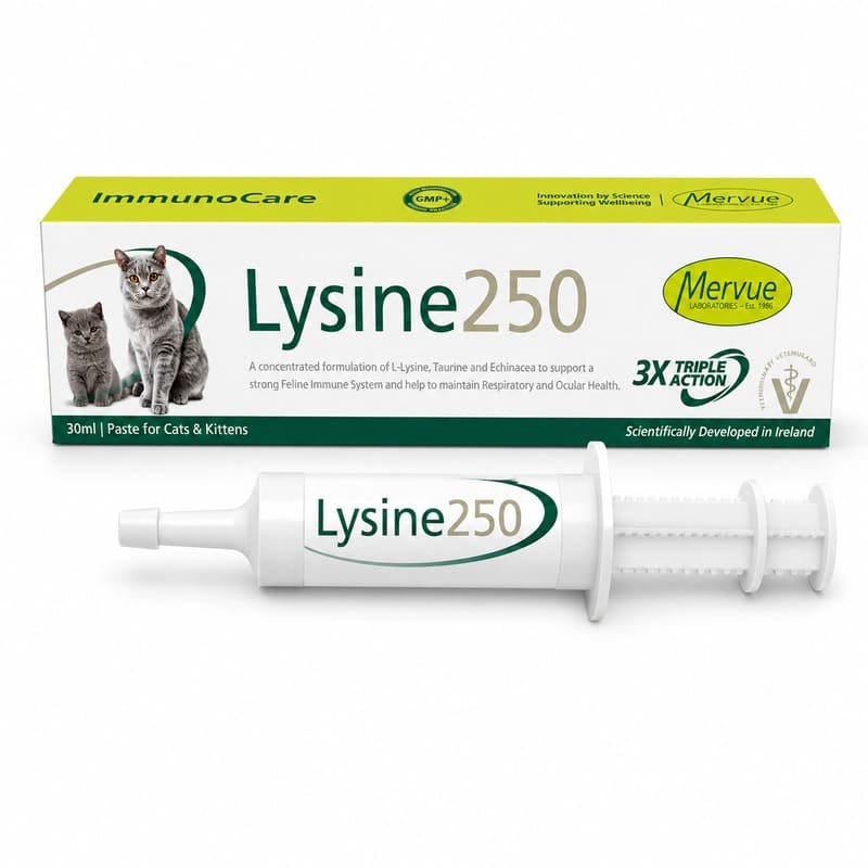 Mervue Lysine 250 lizīns imunitātei kaķiem un kaķēniem 30 ml