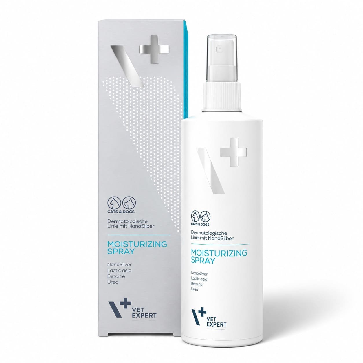 VetExpert Nanosilver Moisturizing mitrinošs sprejs ādas kopšanai suņiem un kaķiem 100 ml