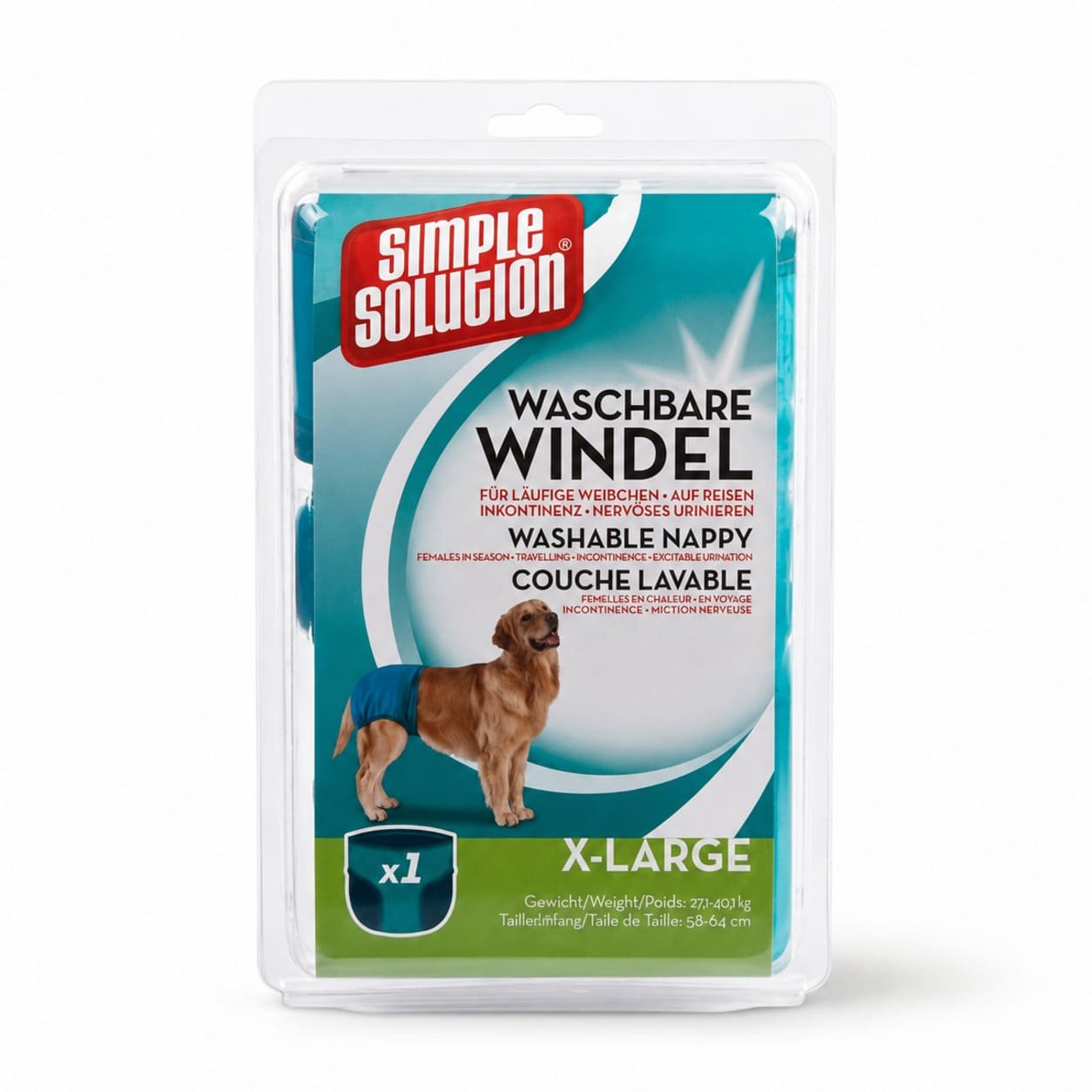 Simple Solution Washable Diaper mazgājamās autiņbiksītes suņiem XL 56–89 cm N1