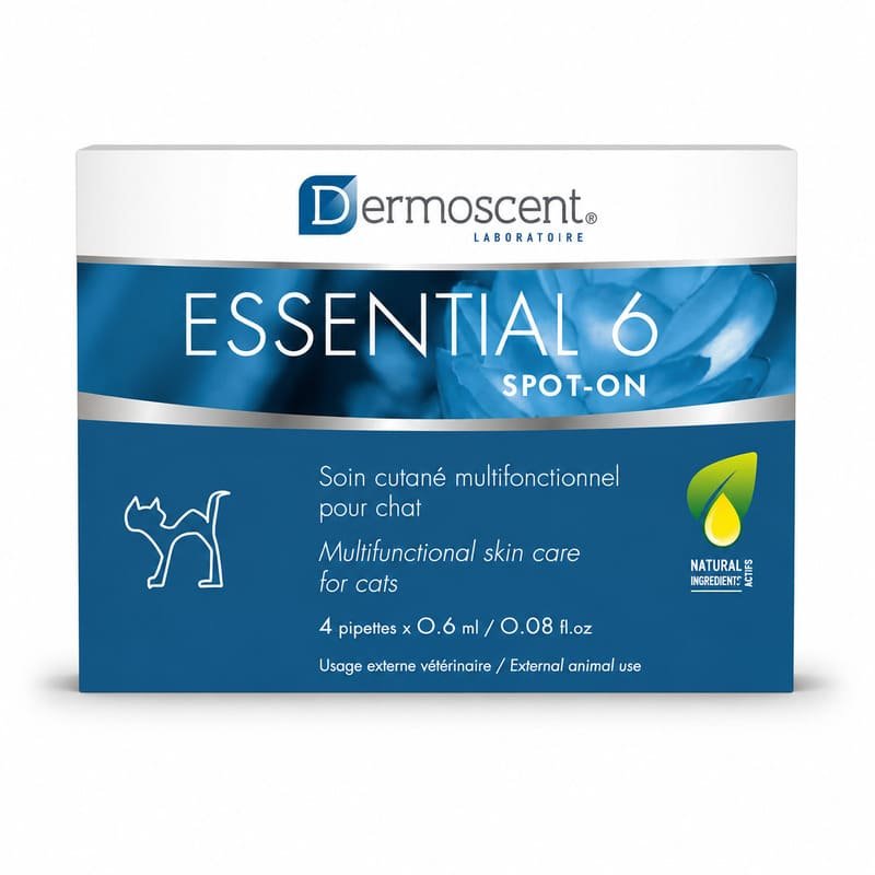 Dermoscent Essential 6 pilieni ādai un spalvai kaķiem 0.6 ml N4