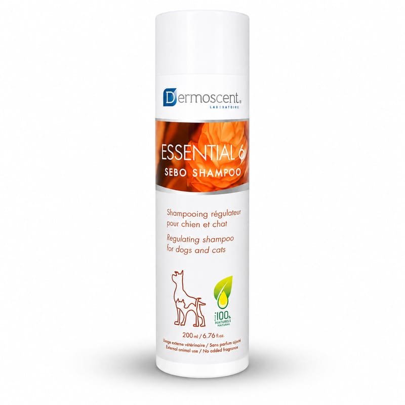 Dermoscent Essential 6 šampūns pret blaugznām un taukainai ādai suņiem un kaķiem 200 ml