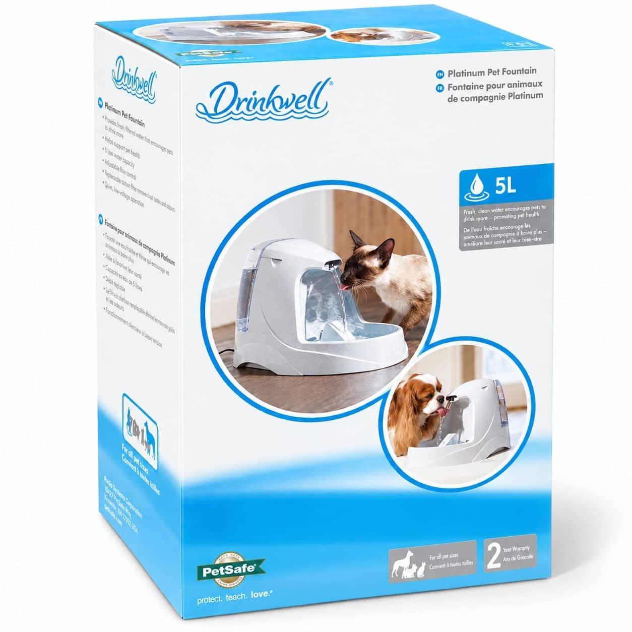 PetSafe Drinkwell Platinum automātiskā dzirdinātava suņiem un kaķiem 5 L