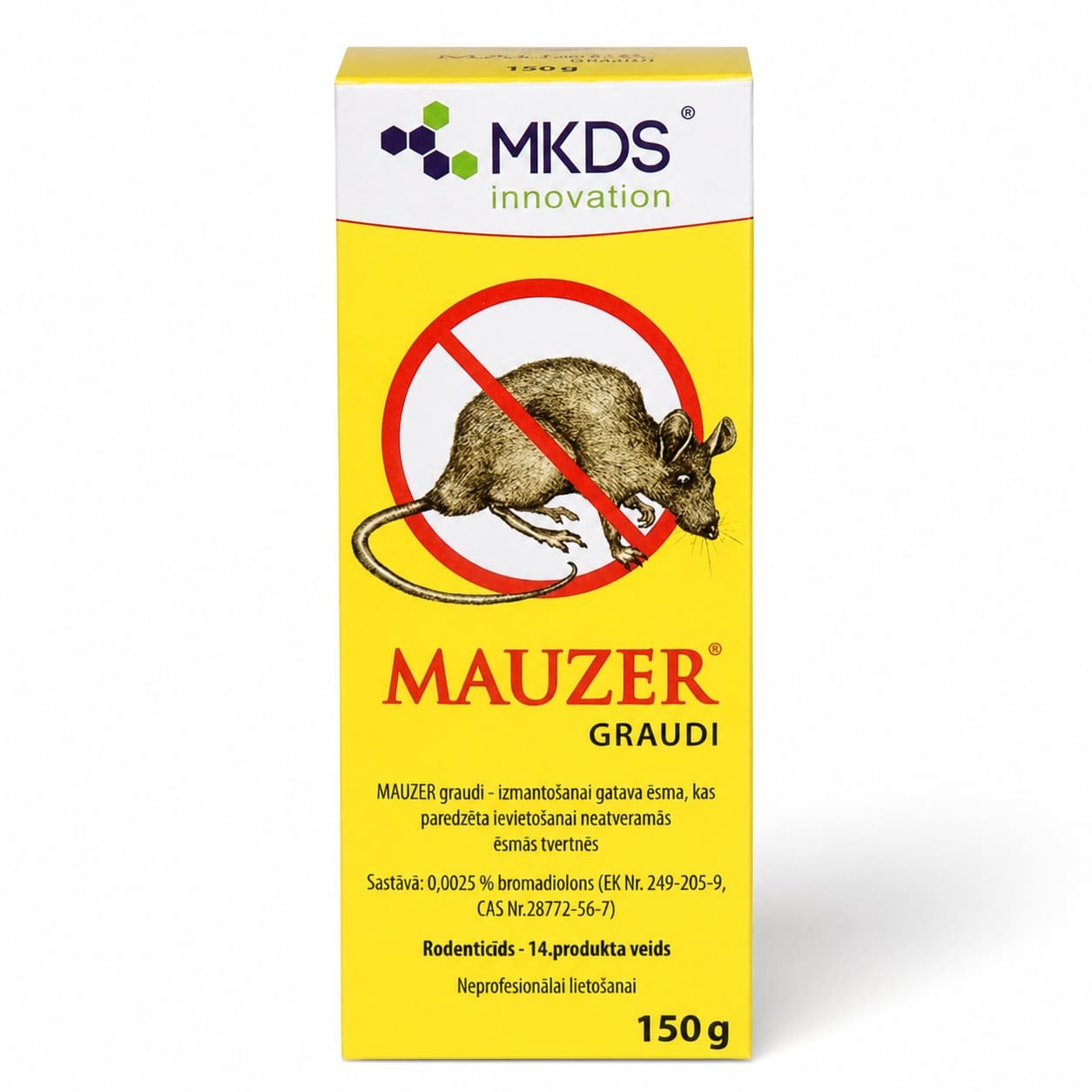 Mauzer graudi žurku inde peļu un žurku apkarošanai 150g