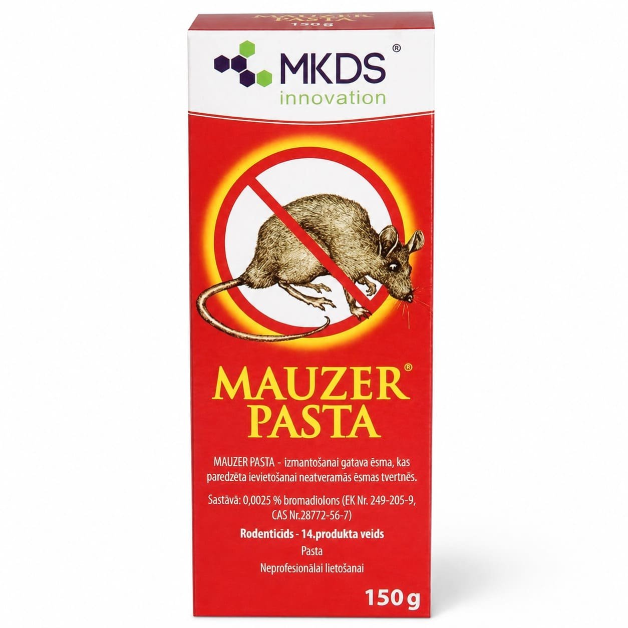 Mauzer pasta žurku inde peļu un žurku apkarošanai 150 g