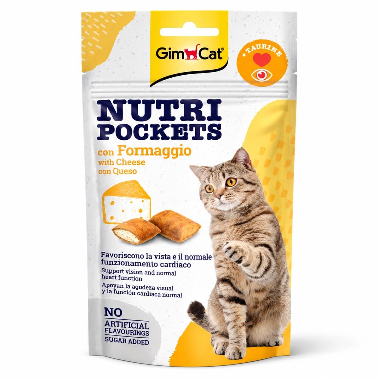 GimCat Nutri Pockets Cheese kraukšķīgi gardumi kaķiem ar sieru 60 g
